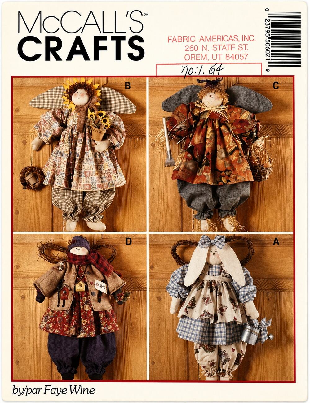 McCall's Crafts 8508 Sewing Pattern Seasonal Angel Dolls 1990s